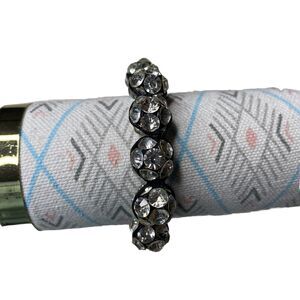 Unbranded Pave Crystal Rhinestone Pearl Braided Tie Bracelet